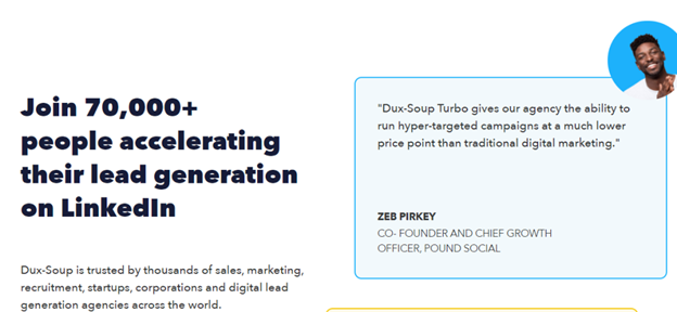 expérience client de dux soup