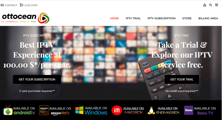 page d'accueil de OTTOcean