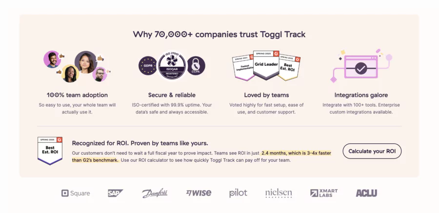 Customer reviews and information for Toggl Track