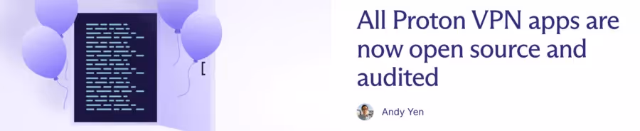 all proton vpn apps are now open source annoucement