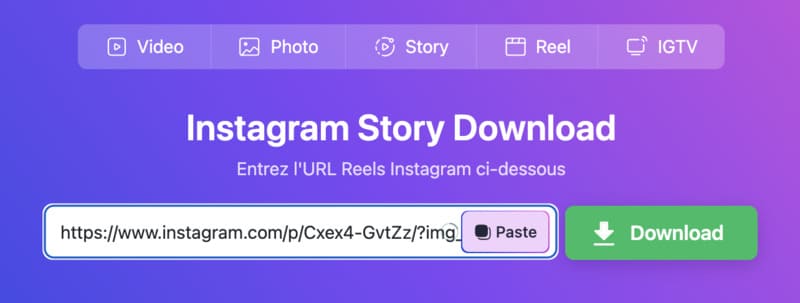 SnapInsta interface with version