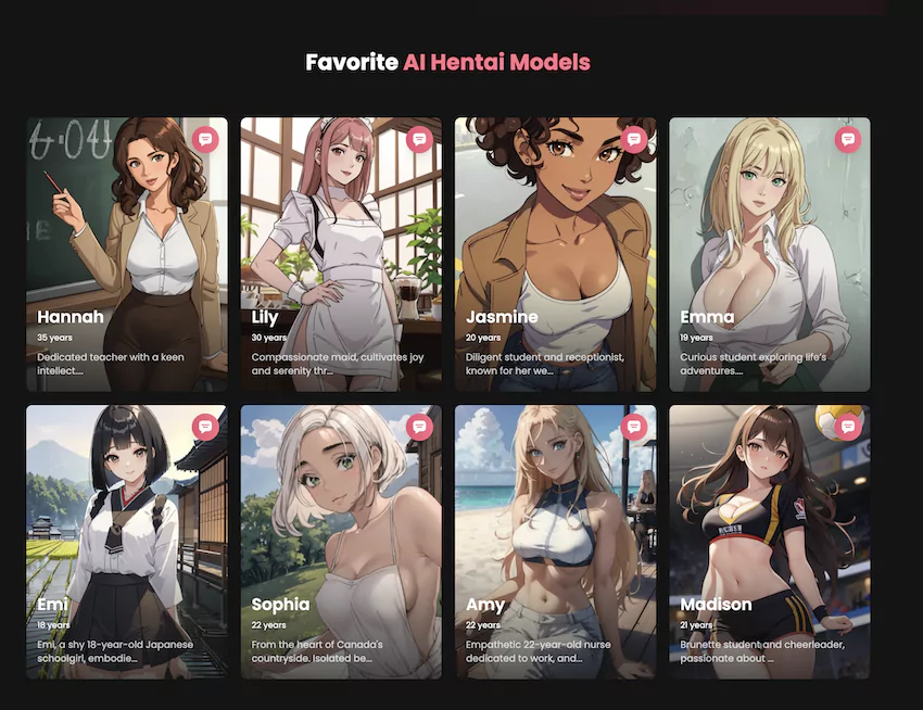 modèles hentai sur Candy AI