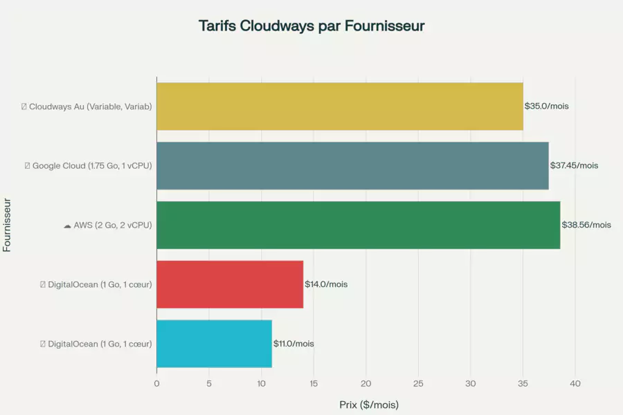 Cloudways pricing by provider