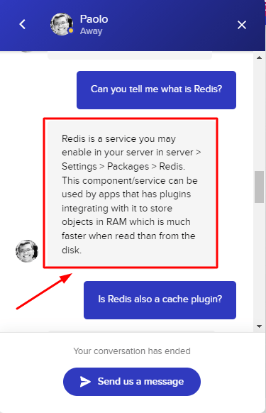Cloudways Live chat user interface