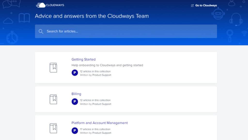Search for answers in Cloudways knowledge base