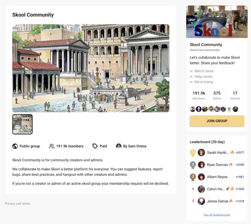 Skool course examples