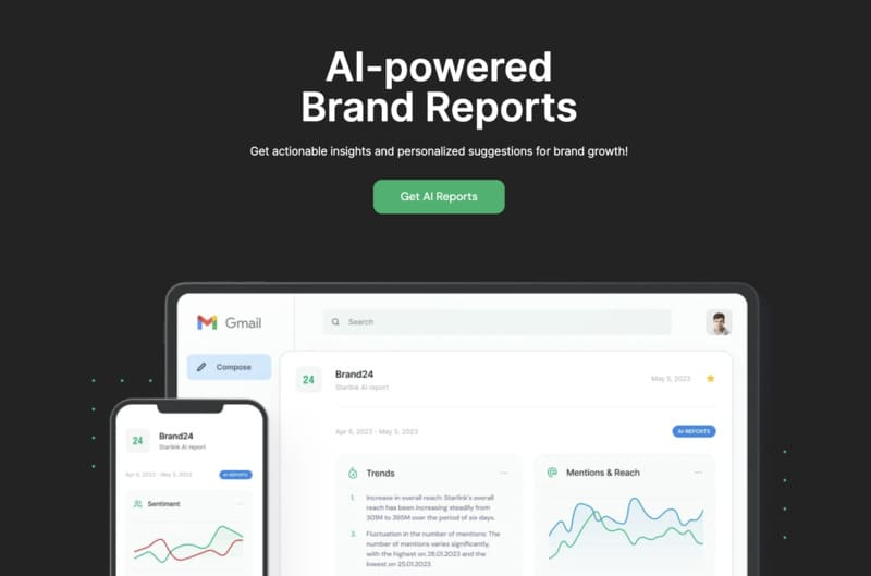 Brand24 reporting AI