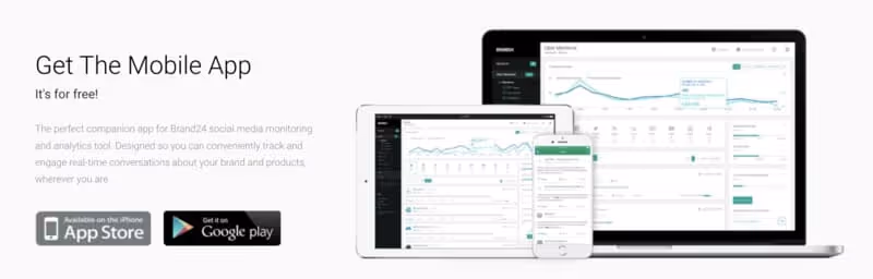 Brand24 menu across all platforms for sentiment analysis