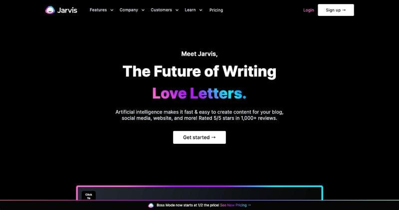 site de Jarvis AI créé avec webdesigner de webflow
