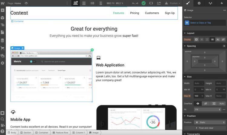 Création d'un site webflow