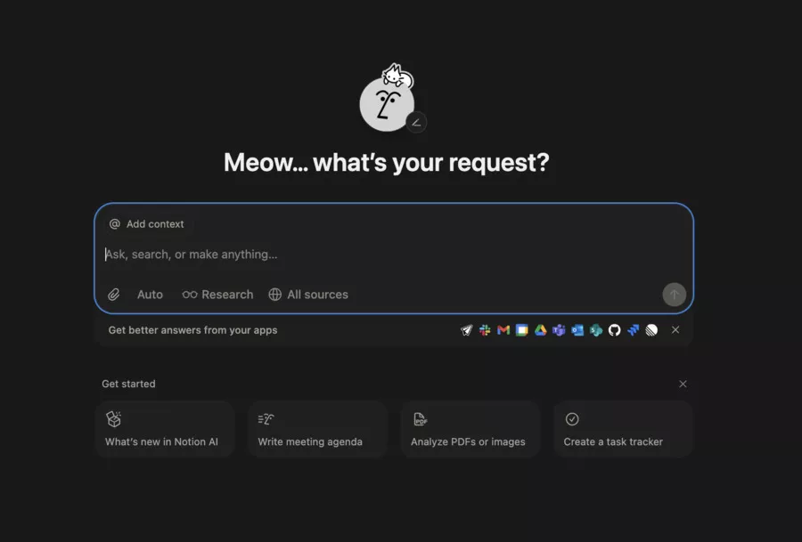 interface de notion AI