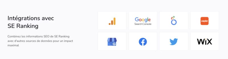 outil SEO SE Ranking de recherche de mots-clés google analytics