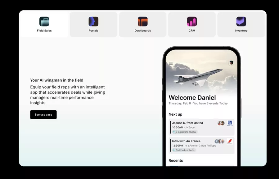 vue sur une application avec Glide