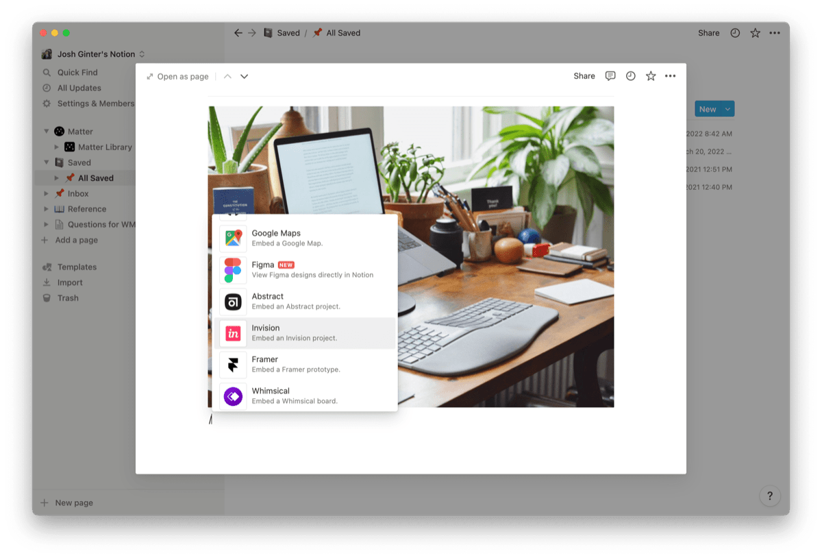Notion blocks interface