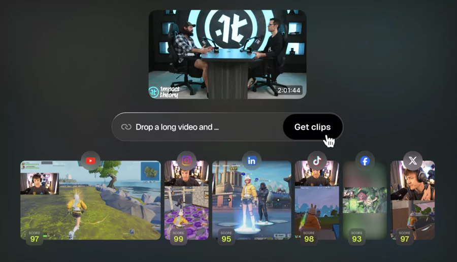 drag and drop videos in Opus Clip