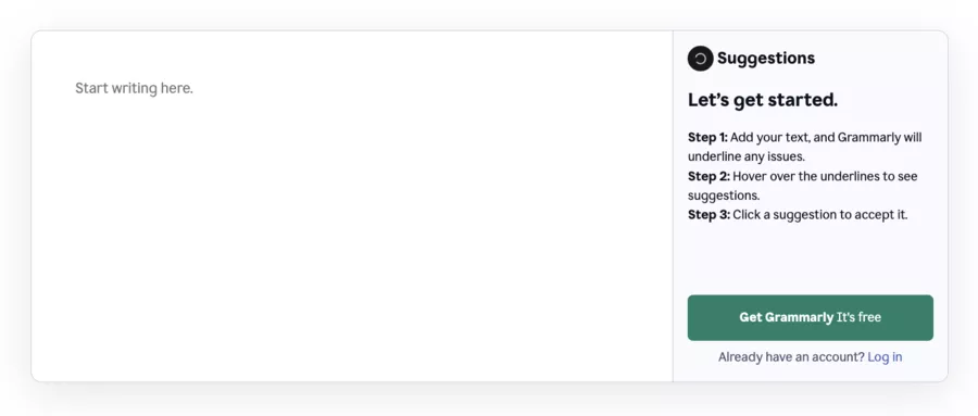 Grammarly spell check