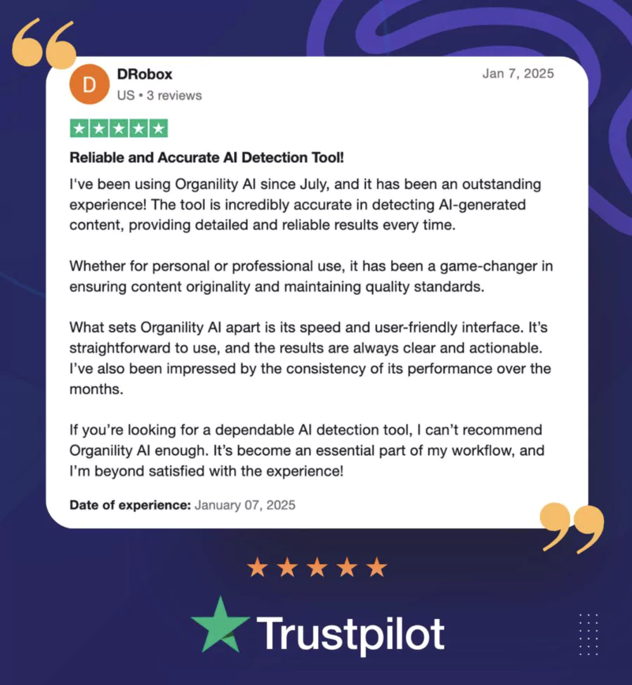 Originality.AI Trustpilot ratings