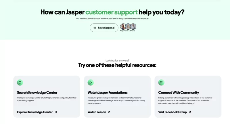 Jasper AI Customer Support