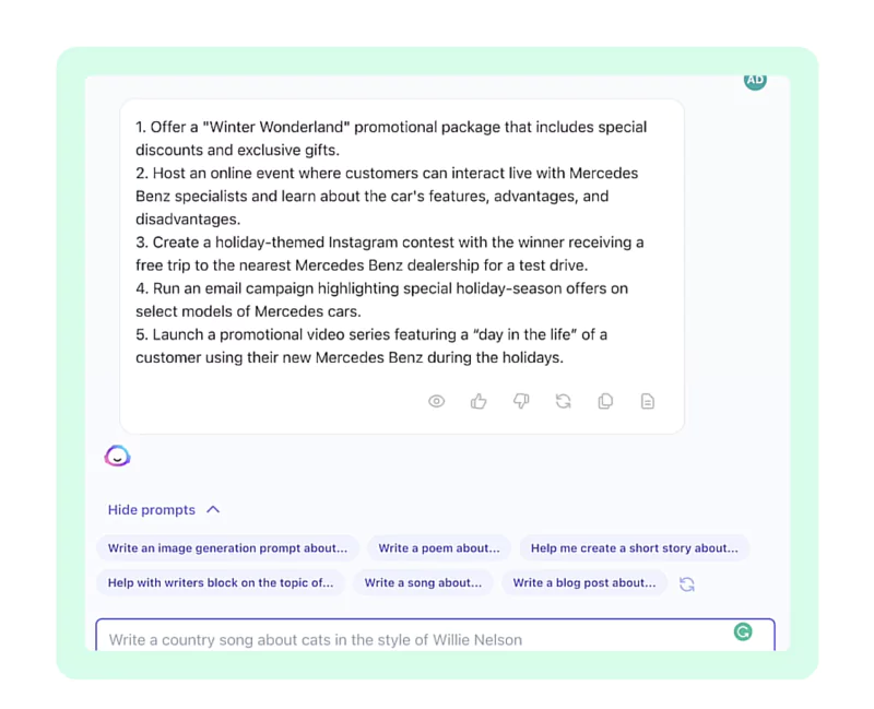 Jasper AI Bot for creating content