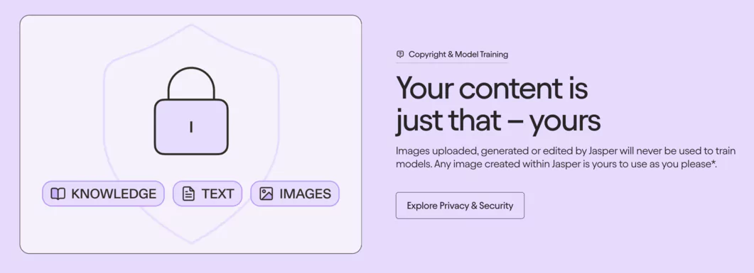 copyright of jasper generated images