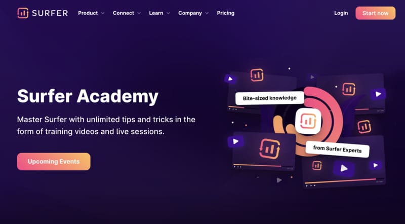 surfer academy homepage