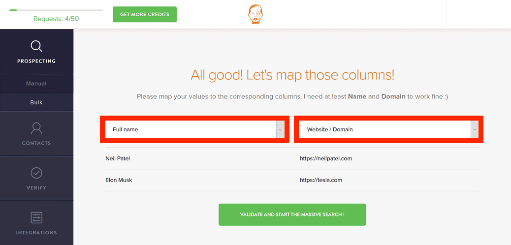 contact information for companies profile
