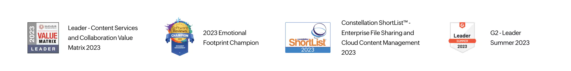 Zoho WorkDrive awards