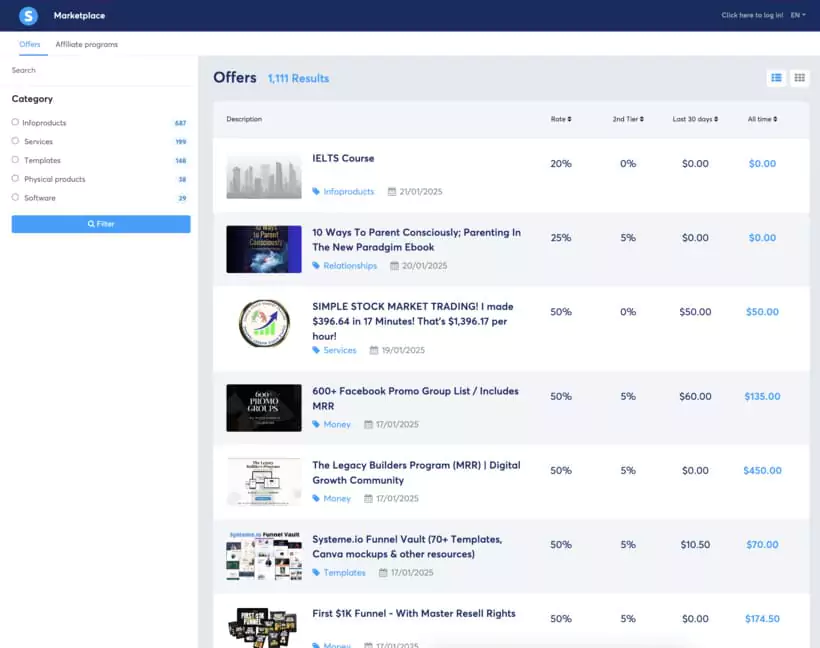 Affiliate partnership program