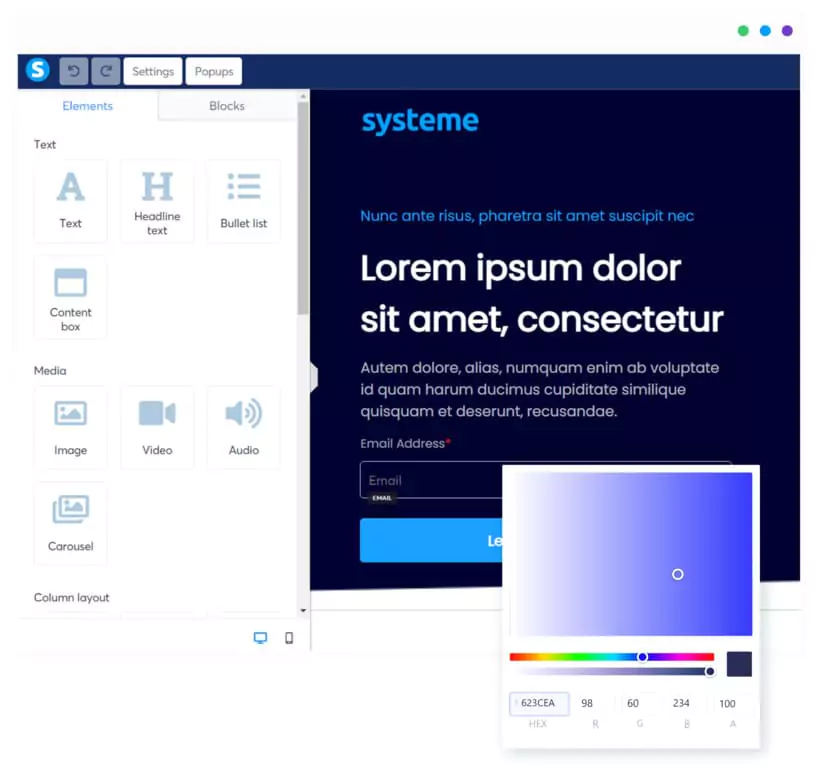 system.io marketing platform website
