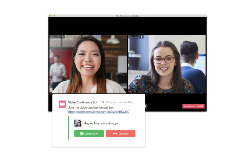 Flock interface for video calls
