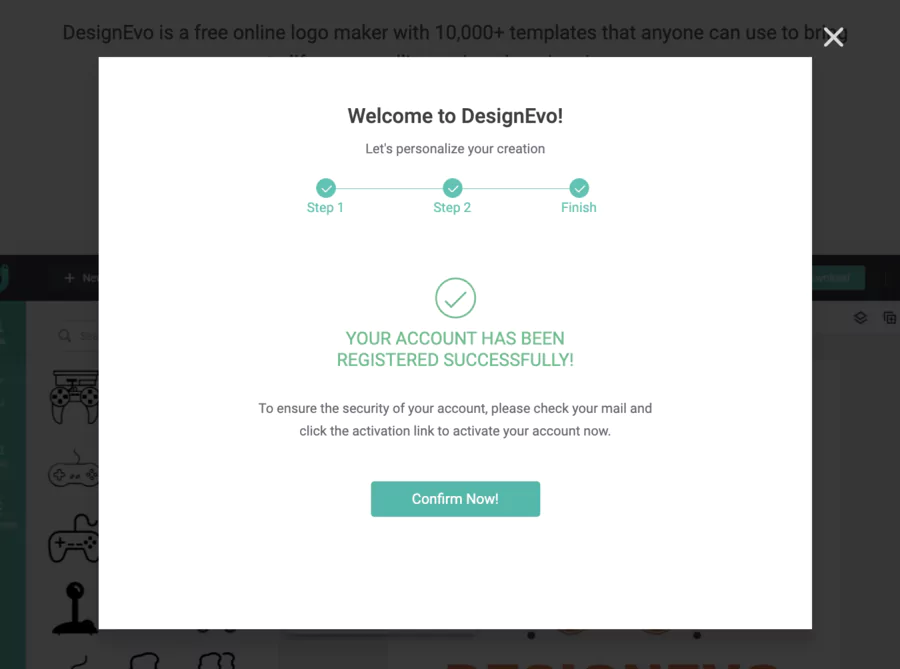 Finalizing the onboarding process on DesignEvo