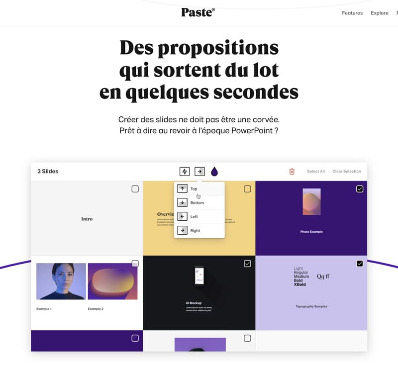 WeTransfer Paste feature