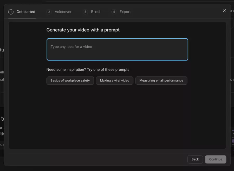 génération d'un sujet de vidéo à partir d'un prompt 