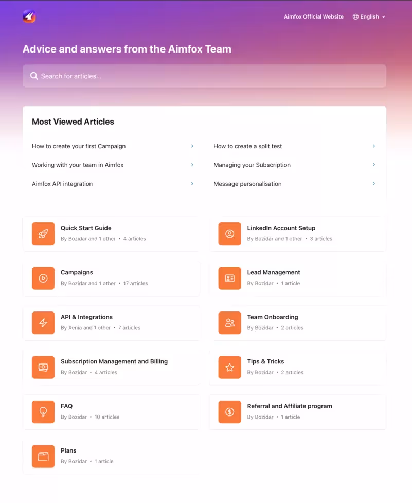 aimfox customer support
