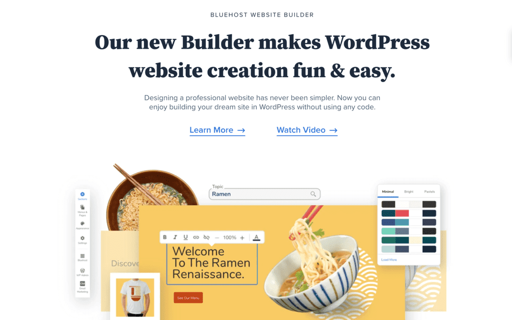avis bluehost Créateur de site sous Wordpress