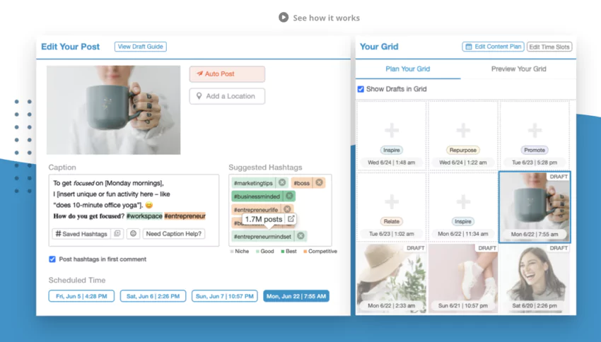 Planification avancée pour Instagram