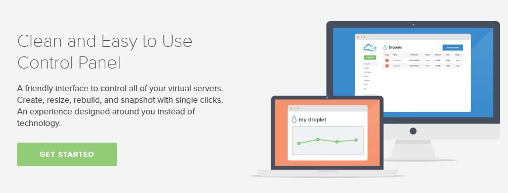 DigitalOcean Review control panel