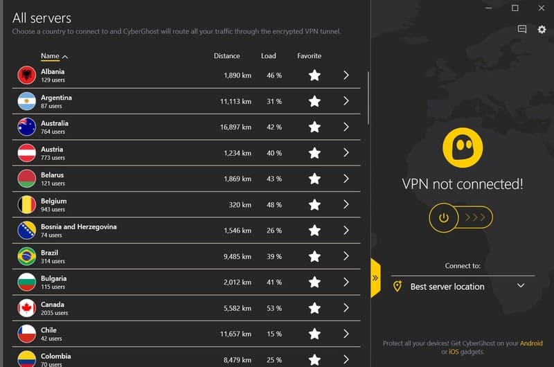 test et Avis comparatif de  Nord VPN vs CyberGhost 