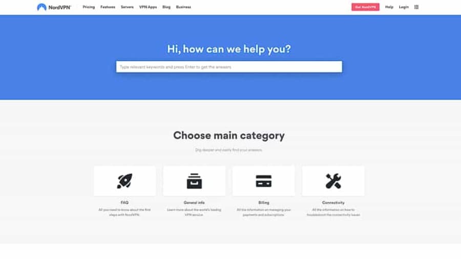FAQ du service client de NordVPN