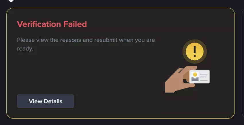 binance verification failed