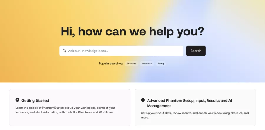 Support de phantombuster