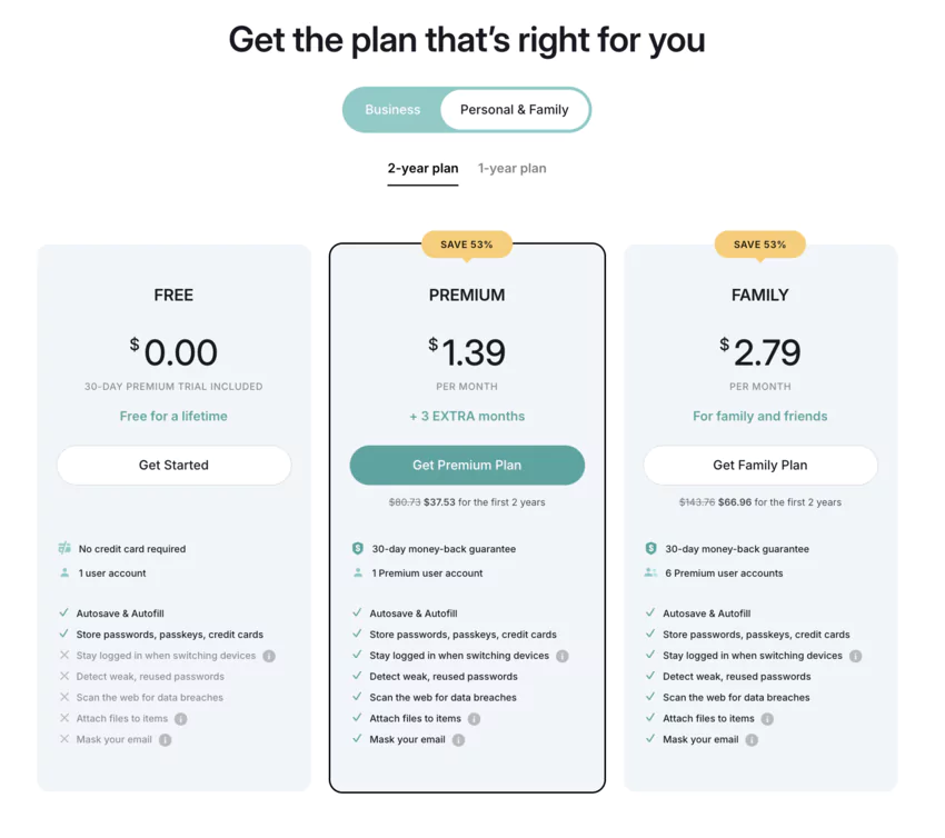 Abonnements de NordPass