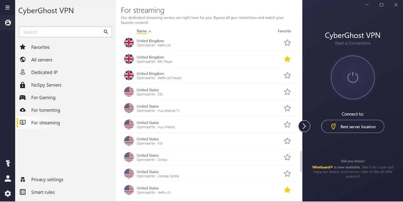 CyberGhost VPN locations répartis dans plus de à cyberghost vpn