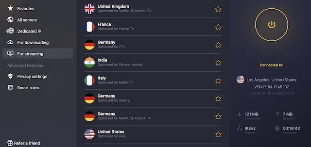 cyberghost vpn for Netflix screenshot