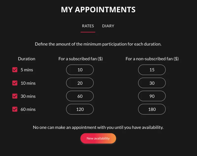 réservation de créneaux payants