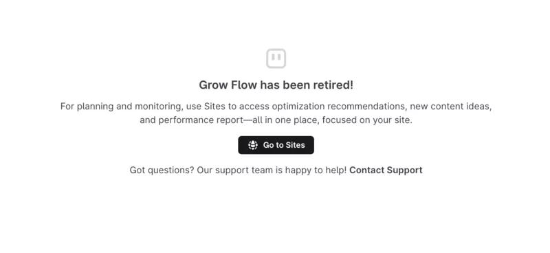 remplacement de grow flow par sites