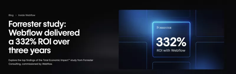 étude Forrester sur le ROI webflow