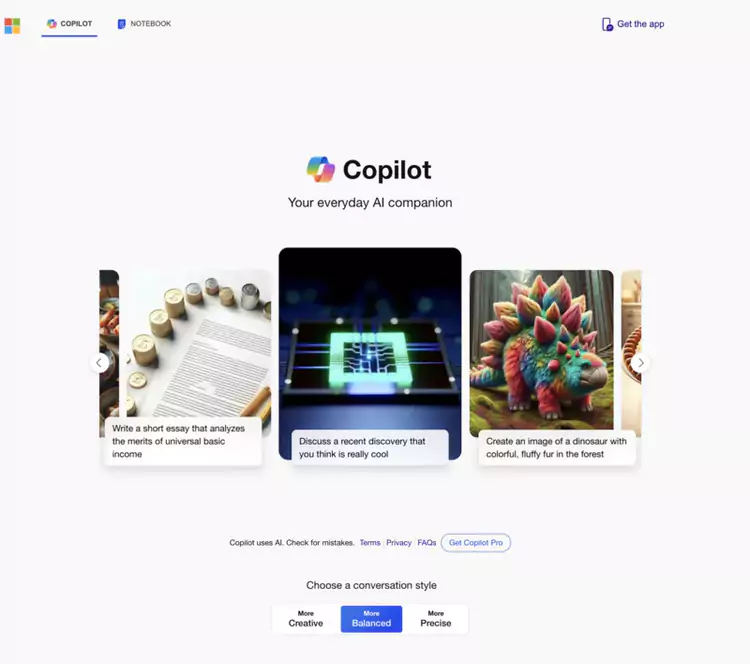 accueil de CoPilot Microsoft