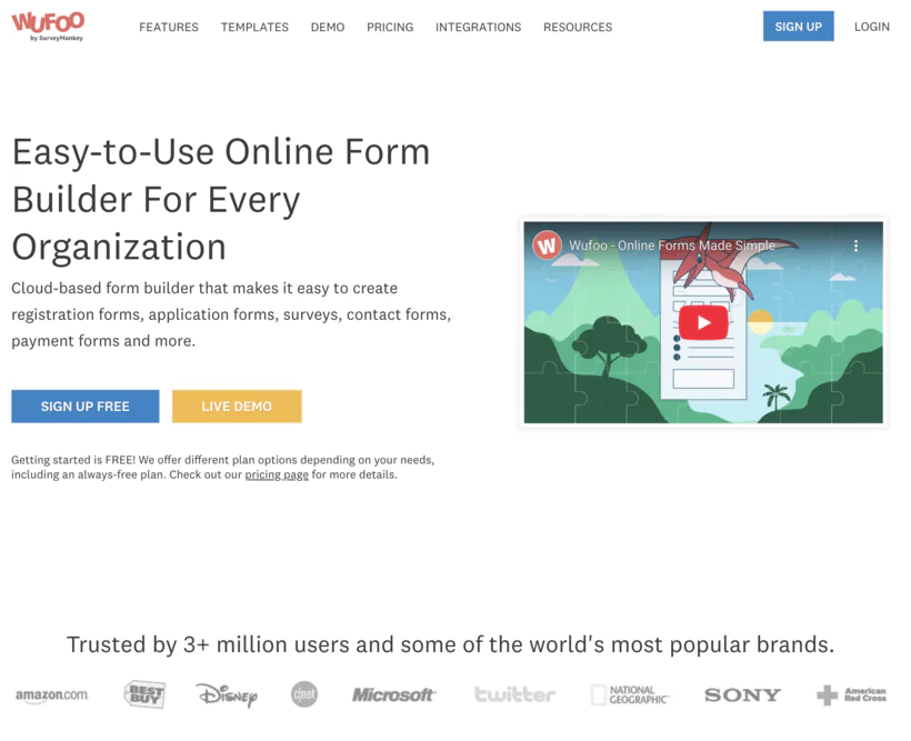Wufoo forms, tool with form templates