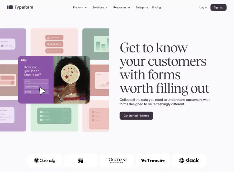 Typeform - interactive form submissions feature